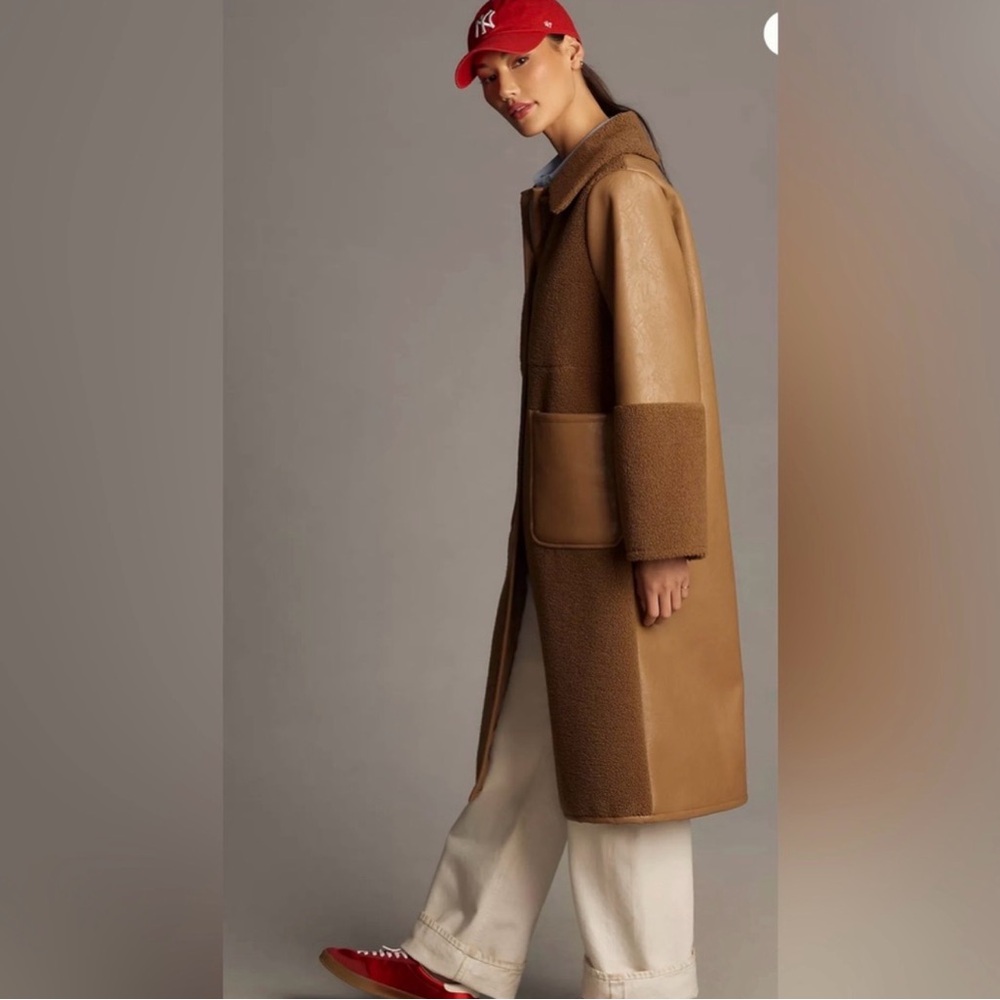 Avec Les Filles Brown and Tan Teddy Coat - Picture 9 of 10